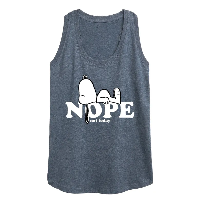 Peanuts - Snoopy Nope Not Today - Women's Racerback Graphic Tank sold by Zulily