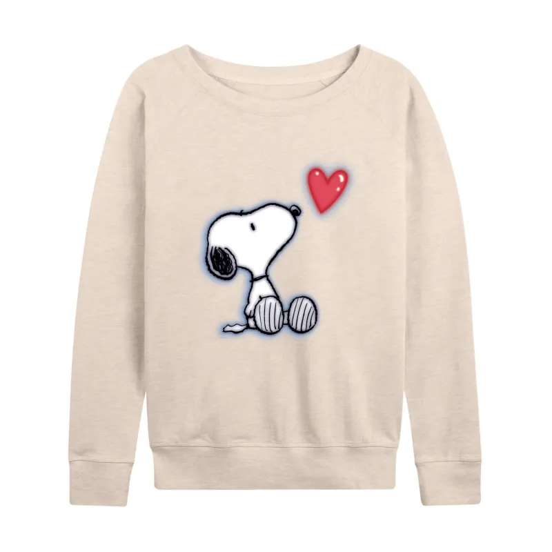 Peanuts - Snoopy Heart - Women's French Terry Long Sleeve Pullover sold by Zulily