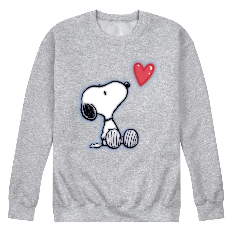 Peanuts - Snoopy Heart - Men's Crew Fleece Sweatshirt made by Peanuts