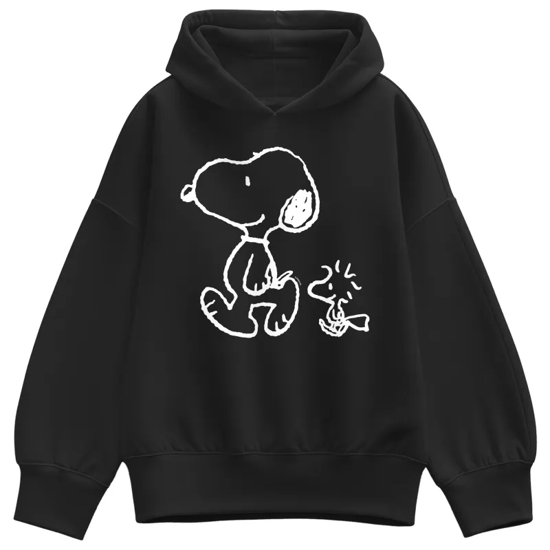 Peanuts - Snoopy Woodstock Walk - Women's Oversized Fleece Hoodie Sweatshirt sold by Zulily