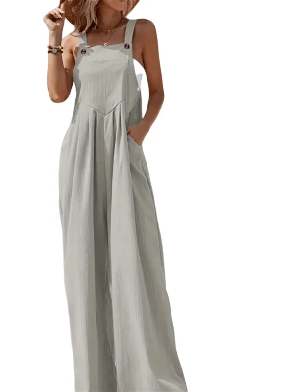 Chic YC Women's Oversized Wide Leg Overalls Sleeveless Suspender Jumpsuit Lightweight Summer Casual Loose Romper made by Zulily