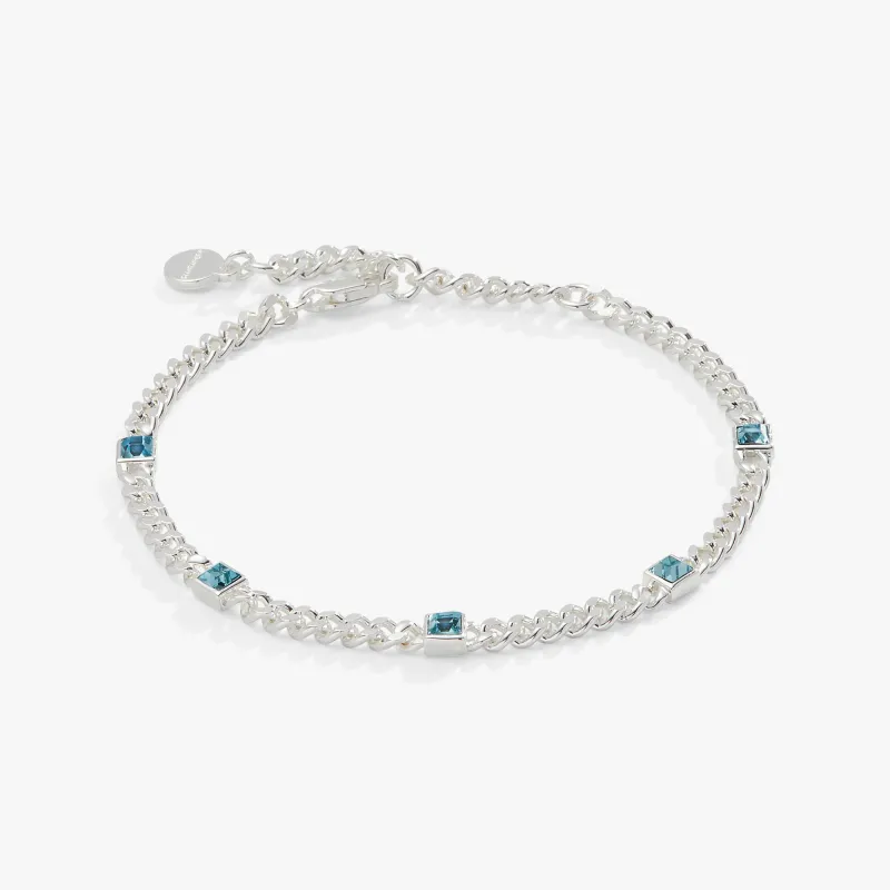 March Birthstone Aquamarine Curb Chain Bracelet sold by Zulily