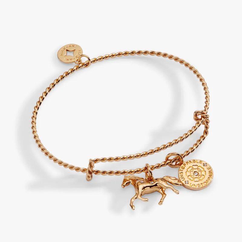 Horse Rope Textured Charm Bangle sold by Zulily