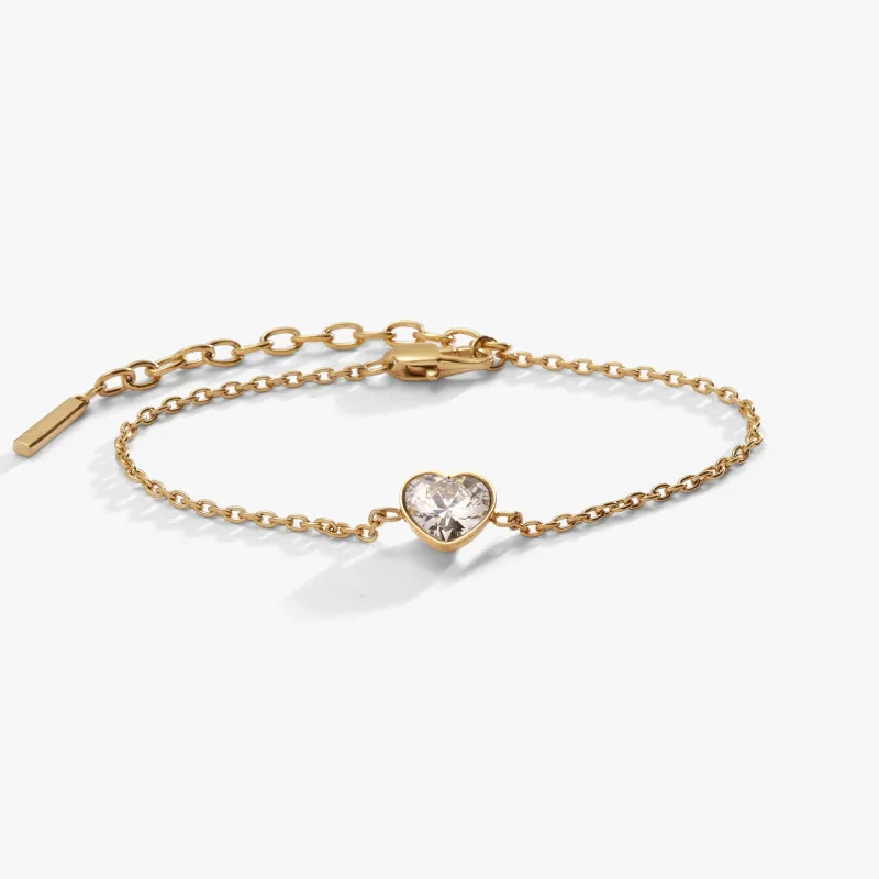Crystal Heart Inline Bracelet sold by Zulily