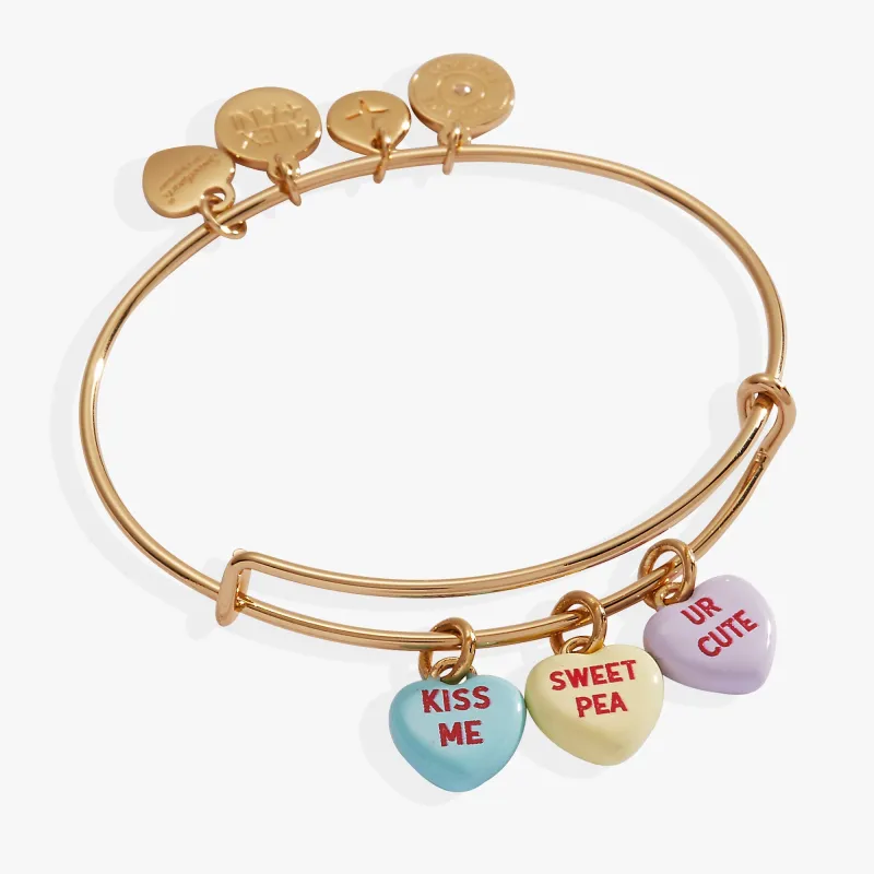 Sweethearts® Multi-Heart Charm Bangle sold by Zulily