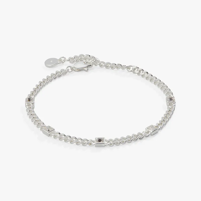 April Birthstone Clear Crystal Curb Chain Bracelet sold by Zulily