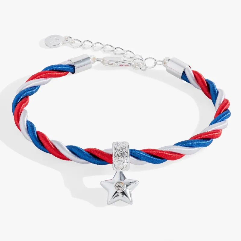 Red, White and Blue Star Cord Bracelet made by Alex and Ani