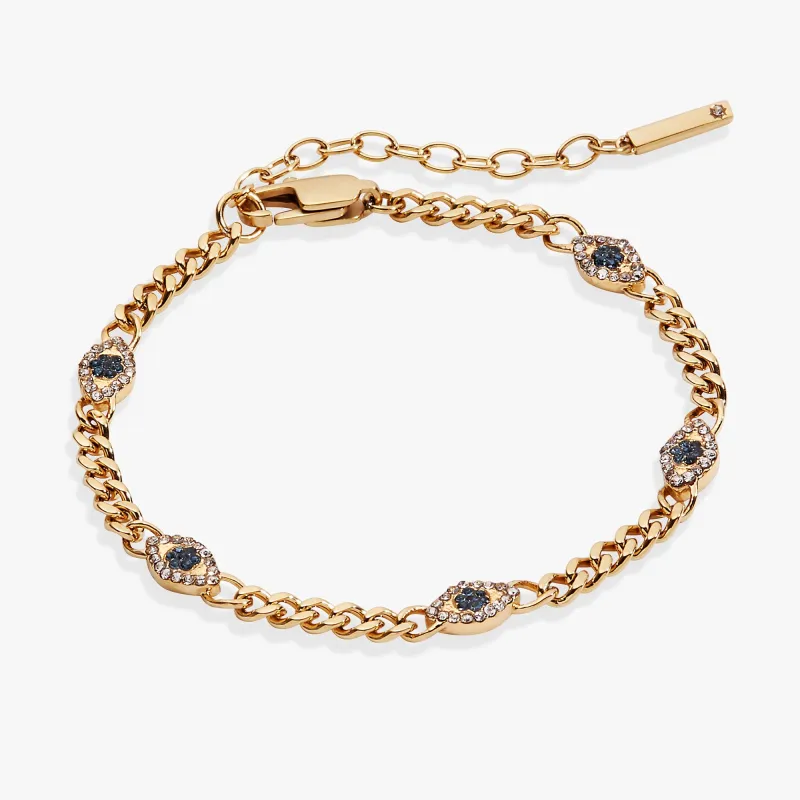 Evil Eye Curb Chain Inline Bracelet sold by Zulily