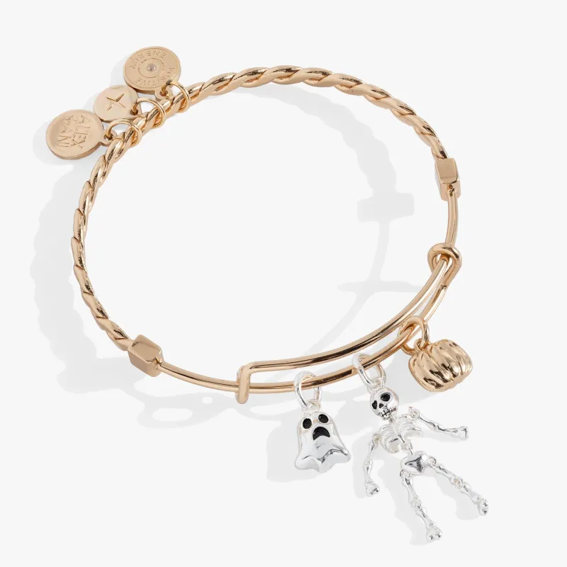 Ghost, Skeleton and Pumpkin Trio Charm Bangle sold by Zulily