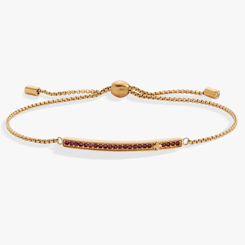 February Everyday Birthstone Pave Bolo Bracelet sold by Zulily