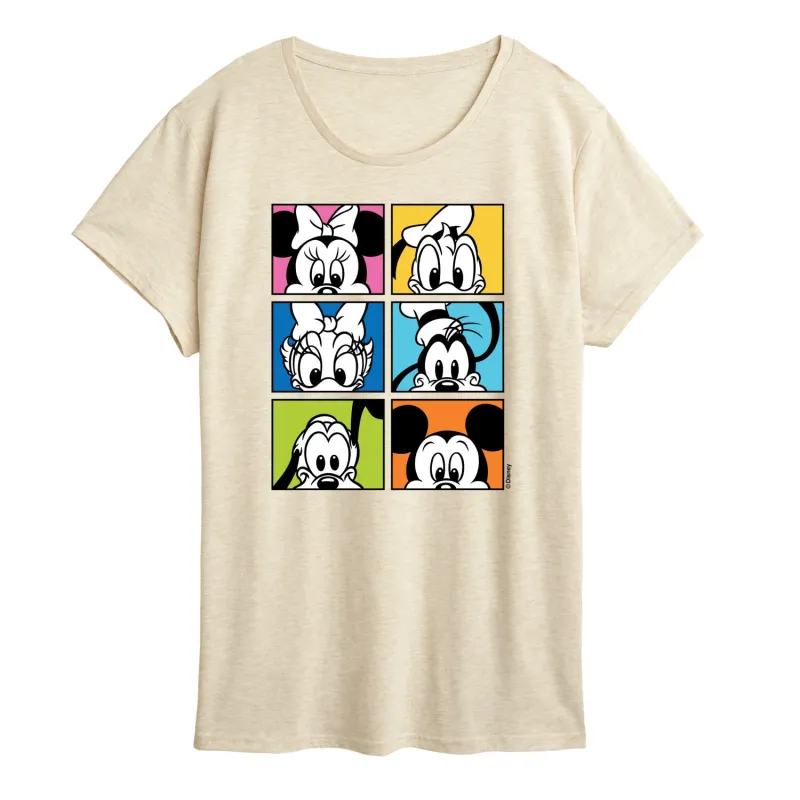 Disney - Colorful Character Squares - Women's Short Sleeve Graphic T-Shirt made by Disney