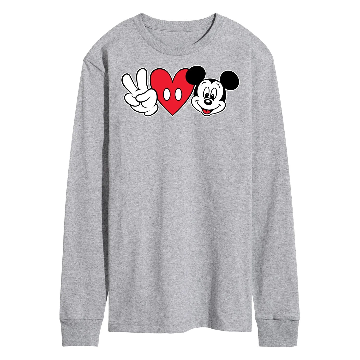 Mickey & Friends - Peace Love Mickey - Men's Long Sleeve T-Shirt sold by Zulily