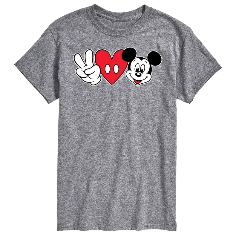 Mickey & Friends - Peace Love Mickey - Men's Short Sleeve Graphic T-Shirt sold by Zulily