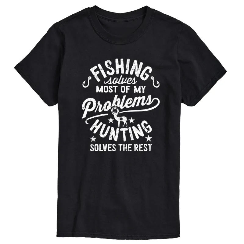 Instant Message - Fishing Solves Most Problems - Men's Short Sleeve Graphic T-Shirt sold by Zulily