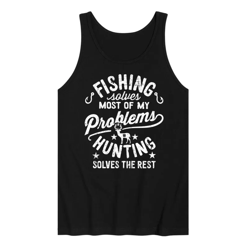 Instant Message - Fishing Solves Most Problems - Men's Sleeveless Graphic Tank sold by Zulily