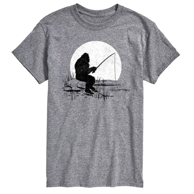 Instant Message - Sasquatch Fishing - Men's Short Sleeve Graphic T-Shirt made by Zulily