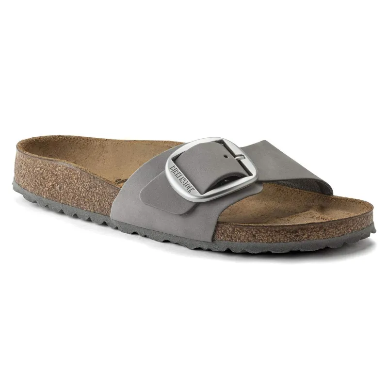 Birkenstock Unisex Madrid Big Buckle Nubuck Leather Dove Gray sold by Zulily