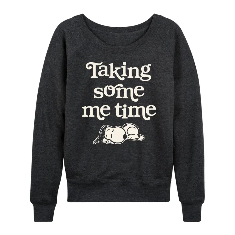 Peanuts - Taking Some Me Time - Women's Lightweight French Terry Long Sleeve Shirt sold by Zulily