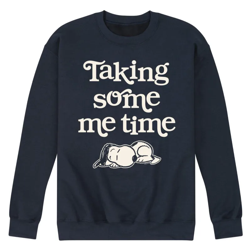 Peanuts - Taking Some Me Time - Men's Crew Neck Fleece Pullover made by Peanuts