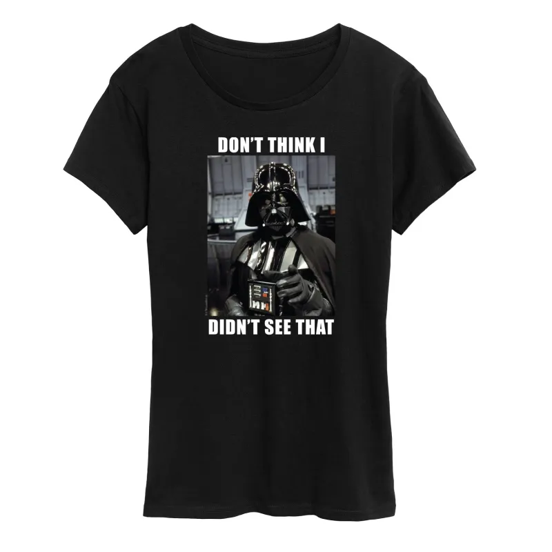 Star Wars - Vader Meme - Women's Short Sleeve Graphic T-Shirt sold by Zulily