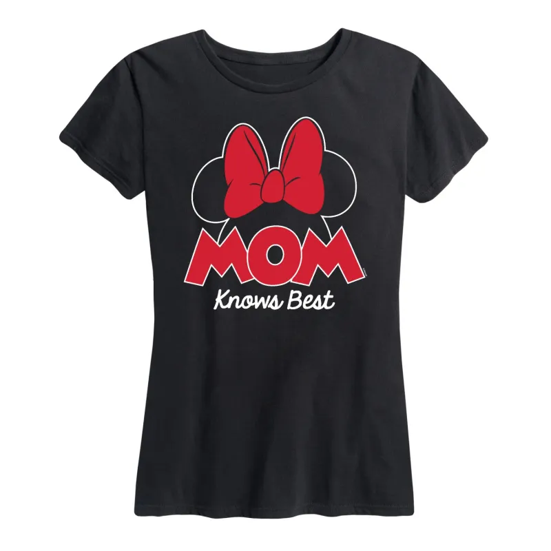 Mickey & Friends - Mom Knows Best Minnie - Mother's Day - Women's Short Sleeve Graphic T-Shirt sold by Zulily