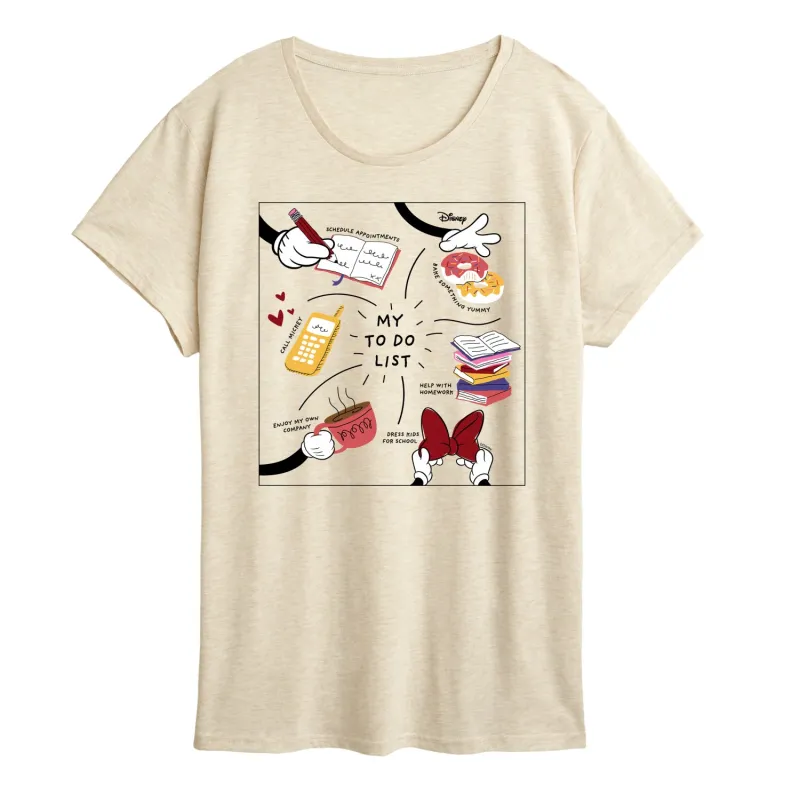 Disney - My To Do List - Women's Short Sleeve Graphic T-Shirt sold by Zulily