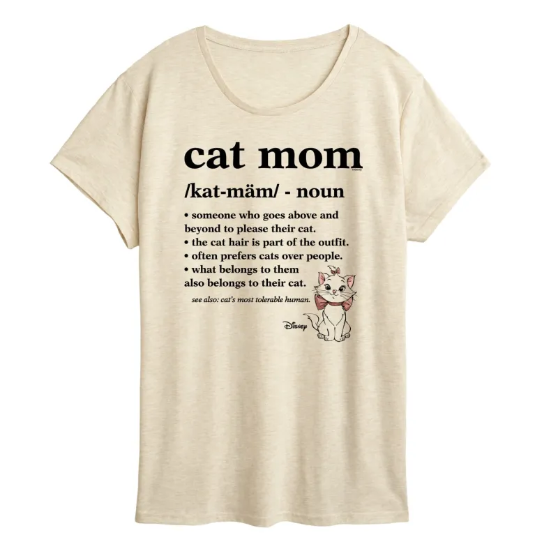 Disney - The Aristocats - Cat Mom Definition - Women's Short Sleeve Graphic T-Shirt made by Disney