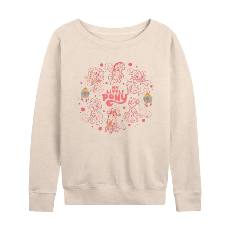 My Little Pony - Lunar New Year Pink Ponies - Women's French Terry Long Sleeve Pullover made by My Little Pony