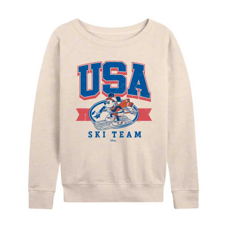 Disney - USA Ski Team - Women's French Terry Long Sleeve Pullover sold by Zulily