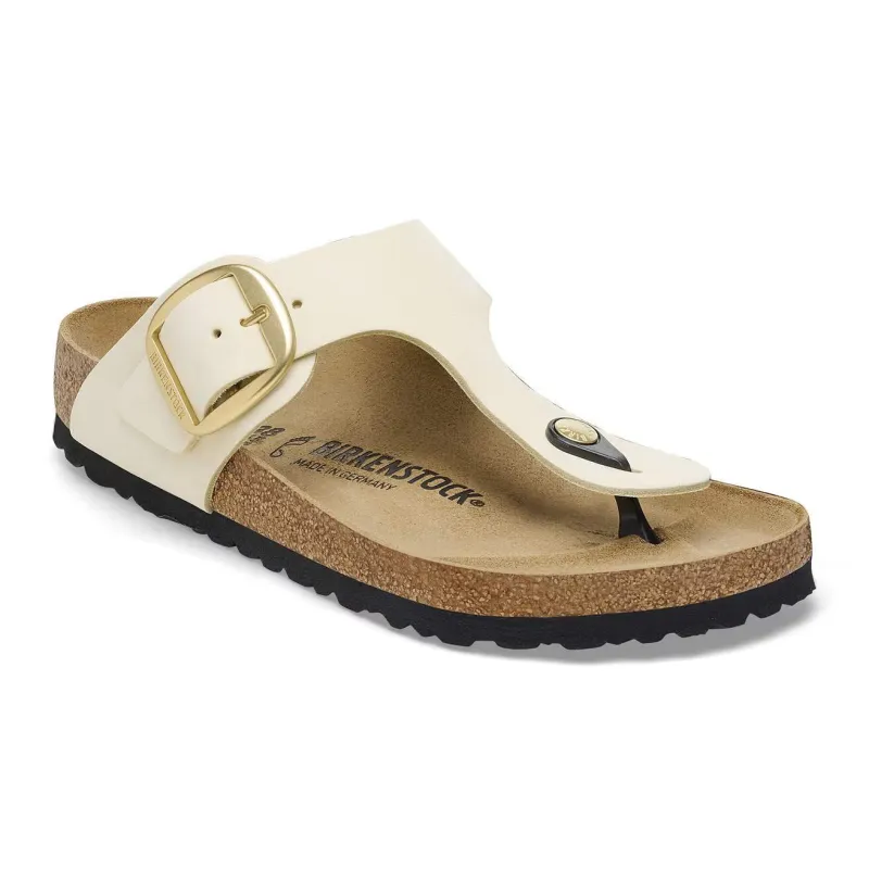 Birkenstock Unisex Gizeh Big Buckle Nubuck Leather Ecru sold by Zulily