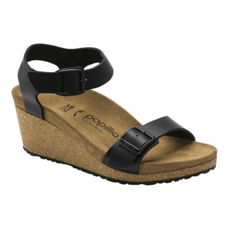 Birkenstock Unisex Soley Leather Black sold by Zulily