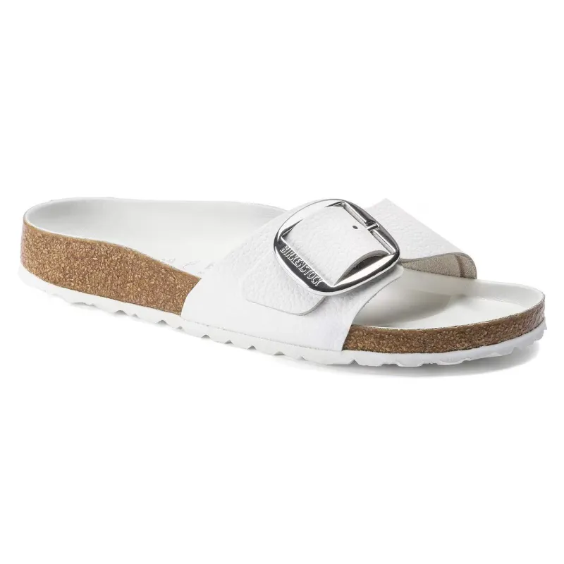 Birkenstock Unisex Madrid Big Buckle Nubuck Leather White sold by Zulily