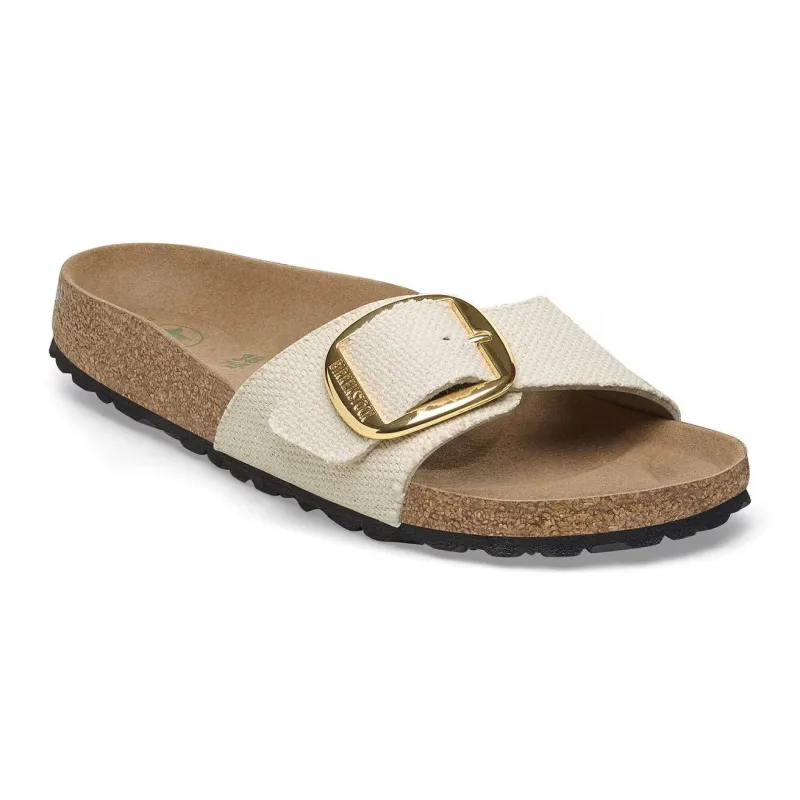 Birkenstock Unisex Madrid Big Buckle Rivet Logo Textile Eggshell sold by Zulily