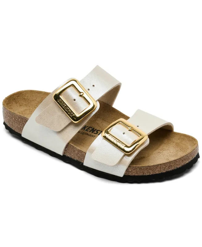 Birkenstock Unisex Sydney Cushion Buckle Birko Flor Graceful Pearl White made by Zulily