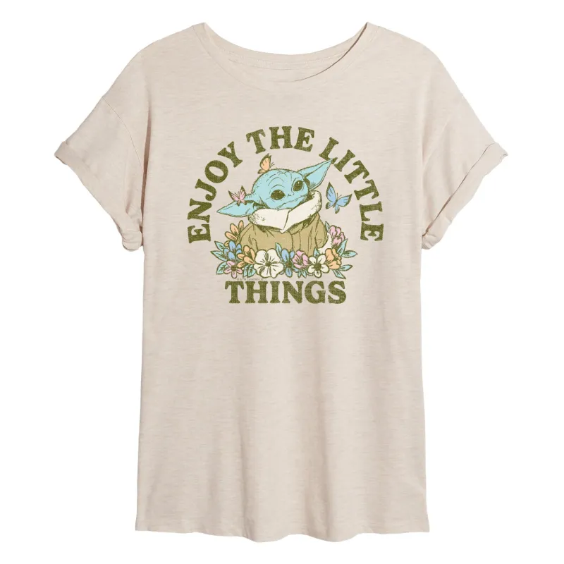 Star Wars - The Mandalorian Enjoy The Little Things  - Womens Oversized Graphic T-Shirt made by Star Wars