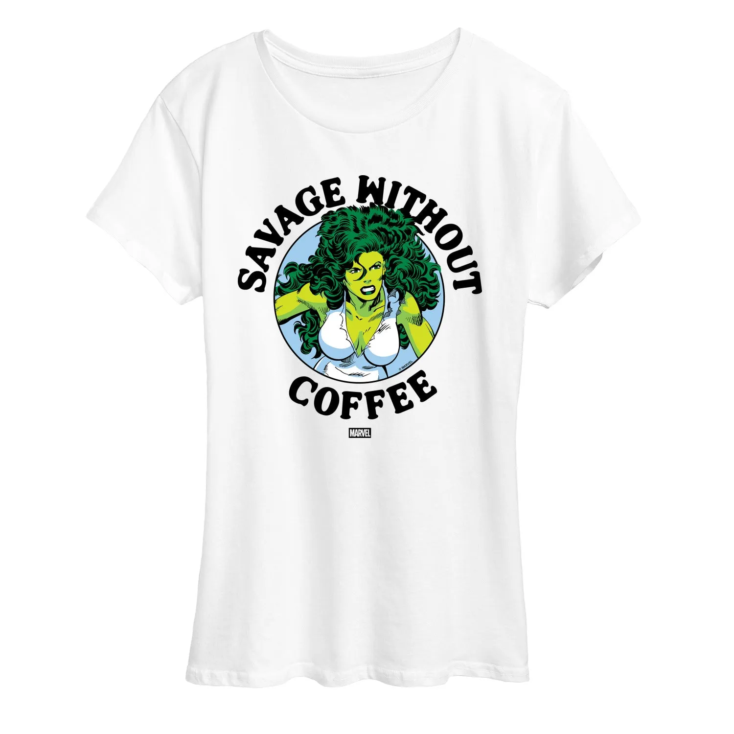 Marvel - Savage Without Coffee - Women's Short Sleeve Graphic T-Shirt sold by Zulily product image thumbnail 4