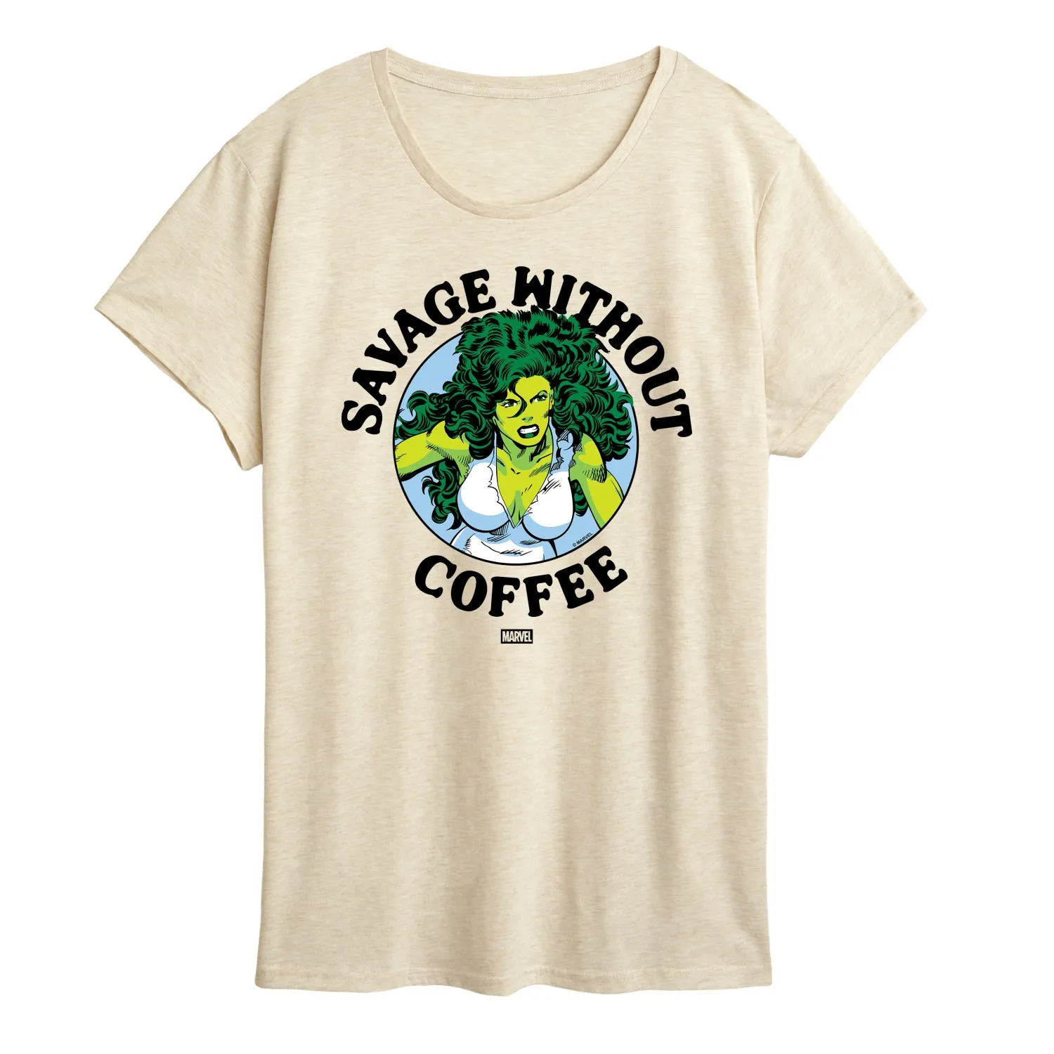 Marvel - Savage Without Coffee - Women's Short Sleeve Graphic T-Shirt sold by Zulily