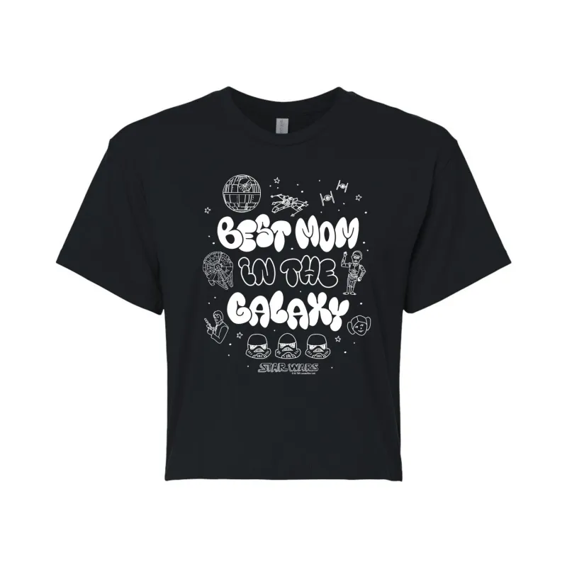 Star Wars - Best Mom in the Galaxy - Juniors Cropped Tee sold by Zulily