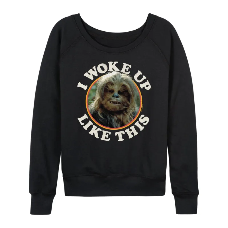 Star Wars - I Woke Up Like This Chewie - Women's French Terry Pullover Long Sleeve Shirt made by Star Wars