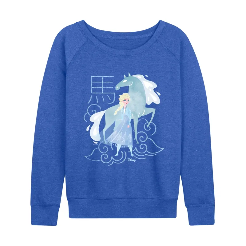 Frozen - Elsa And Nokk Year Of The Horse - Women's French Terry Long Sleeve Pullover made by Zulily