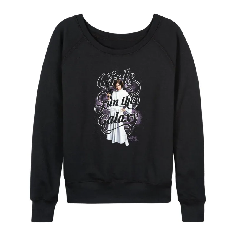 Star Wars - Girls Run The Galaxy - Women's French Terry Pullover Long Sleeve Shirt made by Star Wars