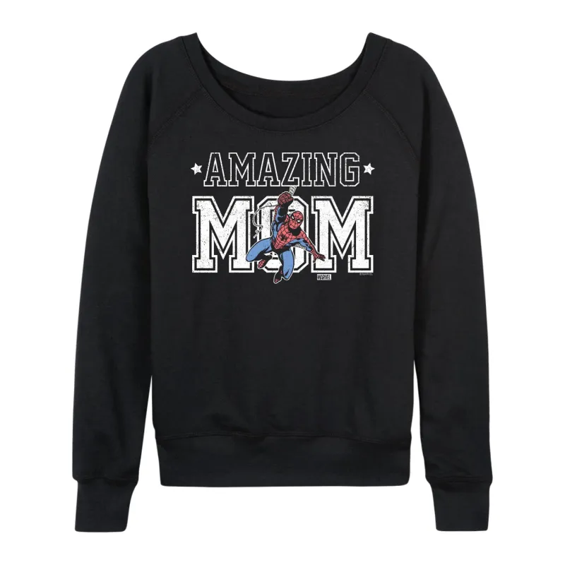 Marvel Spider-Man - Amazing Mom - Ladies French Terry Pullover Long Sleeve Shirt sold by Zulily
