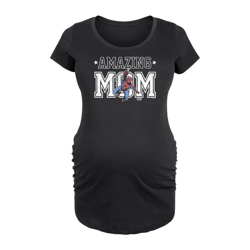 Marvel Spider-Man - Amazing Mom - Maternity Scoop Neck Graphic T-Shirt made by Marvel