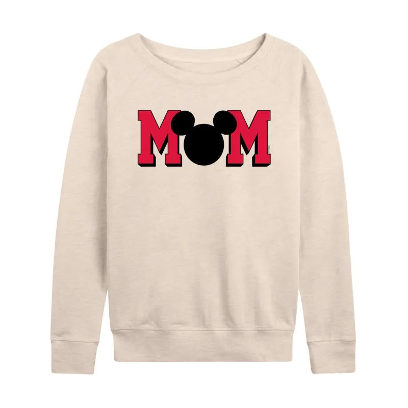 Mickey & Friends - Mom Mouse Silhouette - Women's Lightweight French Terry Long Sleeve Shirt made by Disney