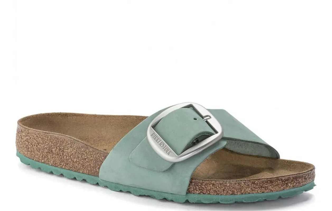 Birkenstock Unisex Madrid Big Buckle Nubuck Leather Beryl sold by Zulily