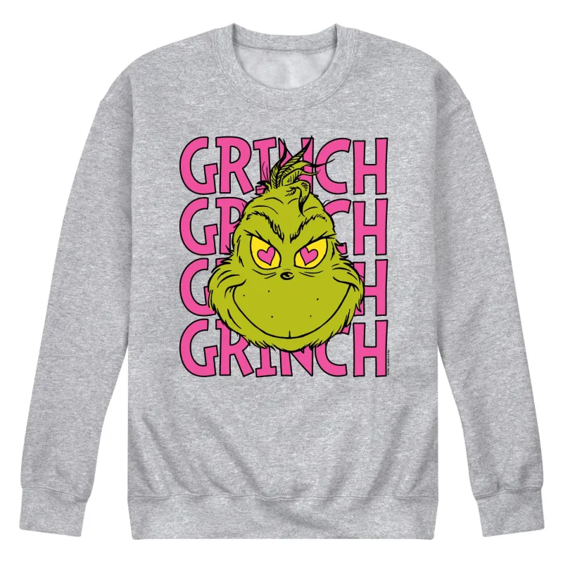 The Grinch - Grinch Stacked - Men's Crew Neck Fleece Pullover made by Zulily