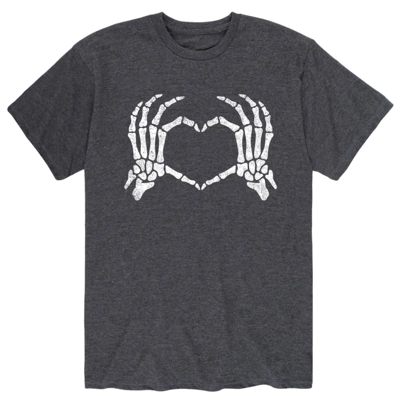 Instant Message - Skeleton Hand Heart - Men's Short Sleeve Graphic T-Shirt made by Zulily