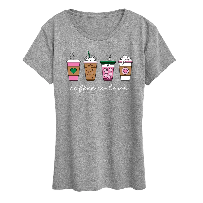 Instant Message - Coffee Is Love - Women's Short Sleeve Graphic T-Shirt sold by Zulily