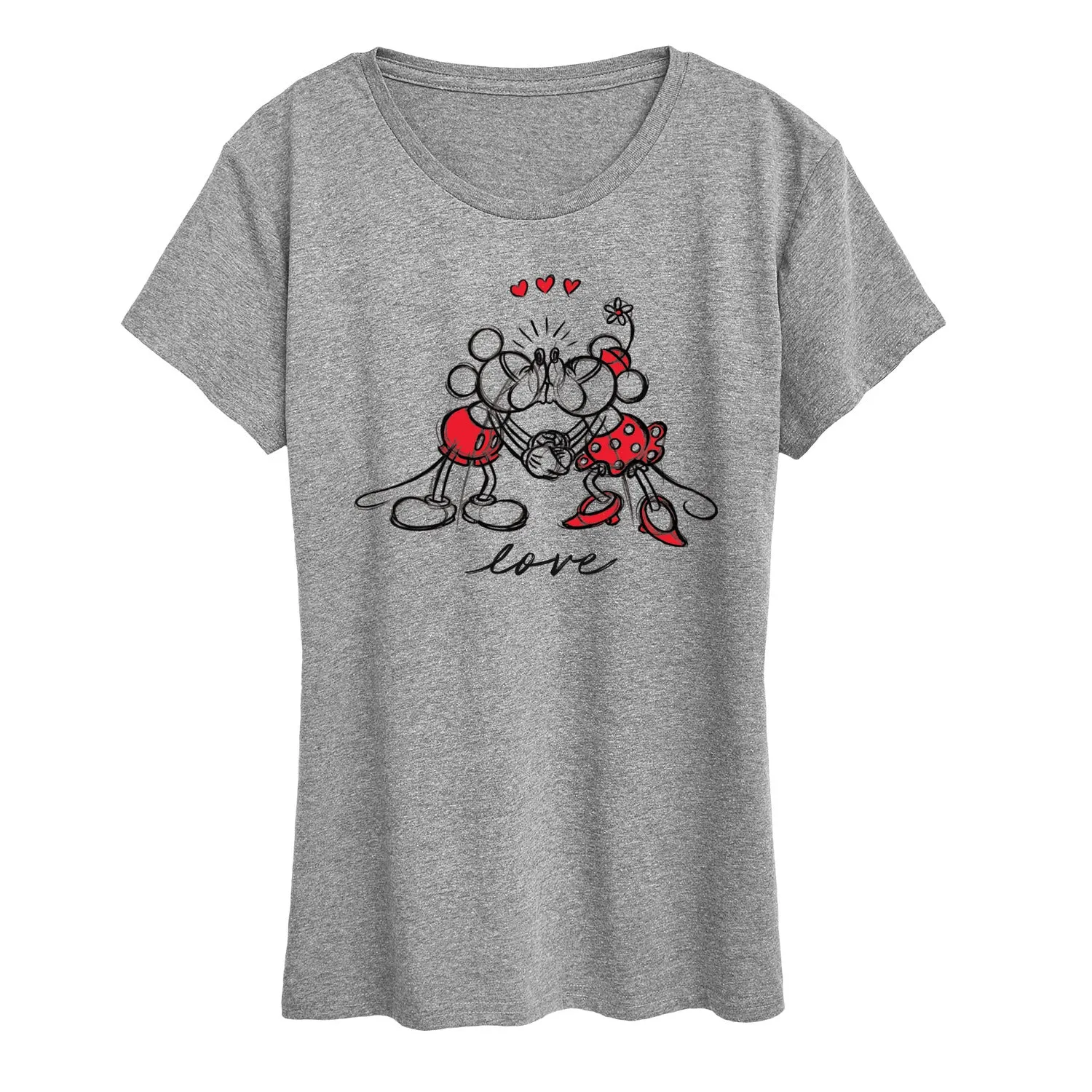 Disney - Mickey Minnie Love Sketch - Women's Short Sleeve Graphic T-Shirt sold by Zulily product image thumbnail 2