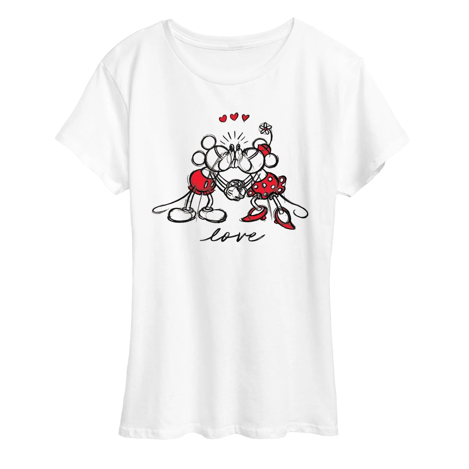 Disney - Mickey Minnie Love Sketch - Women's Short Sleeve Graphic T-Shirt sold by Zulily product image thumbnail 3